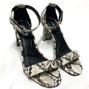 Lane Bryant Snake Skin Block Sandal Heels